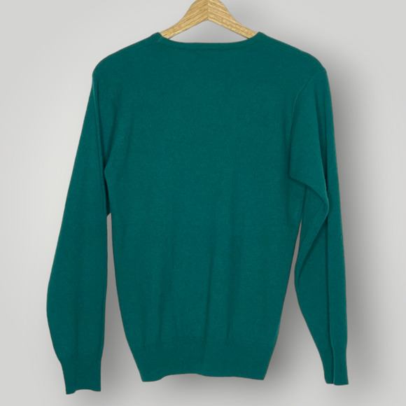 Vintage Deans of Scotland Lambswool Rabbit Fur Sweater Green Pullover Med - Picture 2 of 4